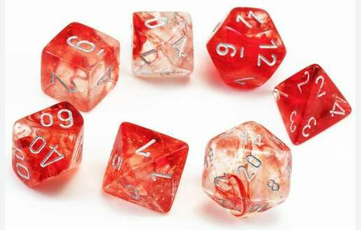 Nebula Red/Silver Polyhedral 7-Die