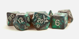 Mini Polyhedral Dice Set: Stardust Gray w/ Silver Numbers