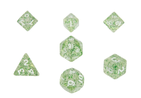 Mini Polyhedral Dice Set: Ethereal Green