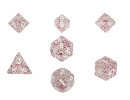 Mini Polyhedral Dice Set: Ethereal Light Purple